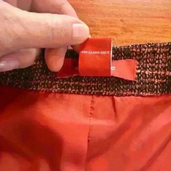 Sundance Brown Orange Rust Tweed Buttoned Jacket Collarless Fringe 8 Wool blend - Picture 4 of 10